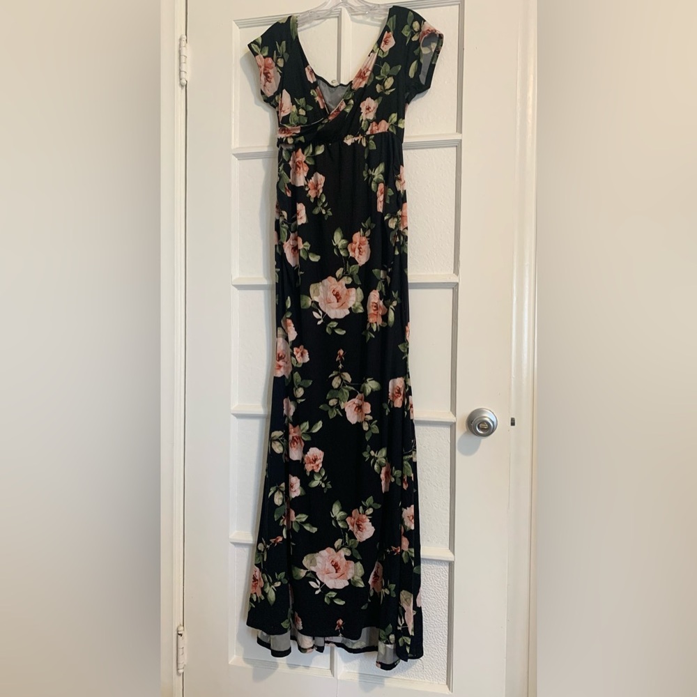 PinkBlush Maternity Floral Maxi Dress Size S